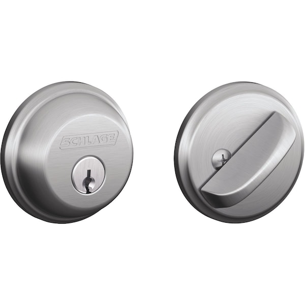 Schlage Satin Chrome Light-Duty Commercial Single Cylinder Deadbolt B60CSG626 - main